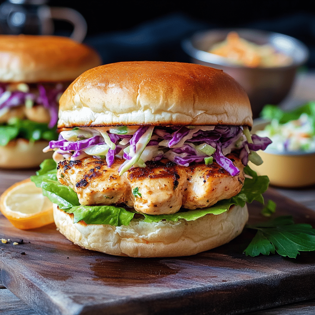Chicken Burgers with Zesty Sauce