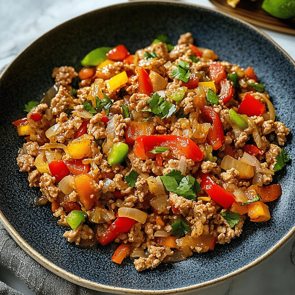 Ground Turkey Pepper Stir-Fry