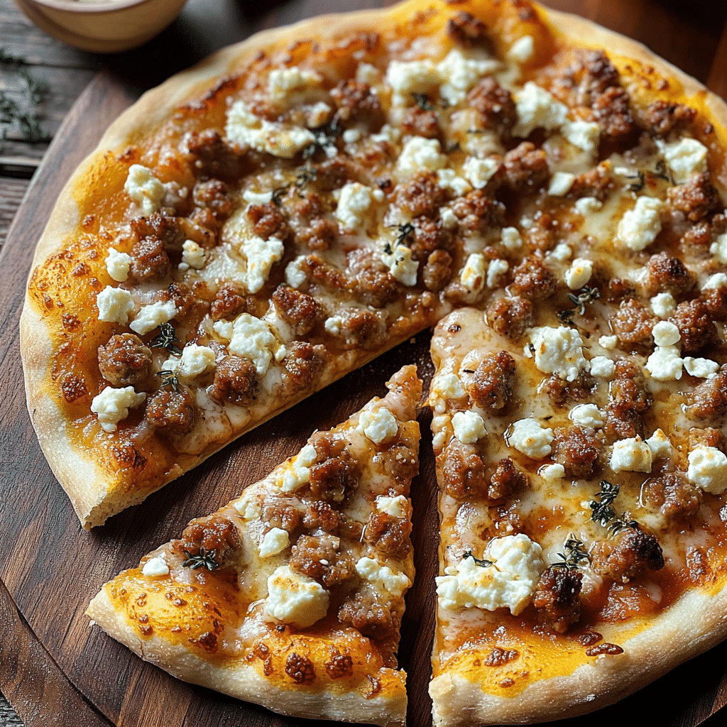 Honey Sausage Feta Pizza