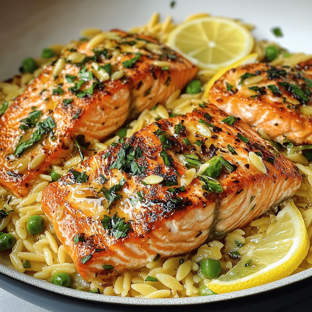 Lemon Salmon with Orzo