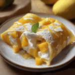 Mango Crepe Rolls with Cream
