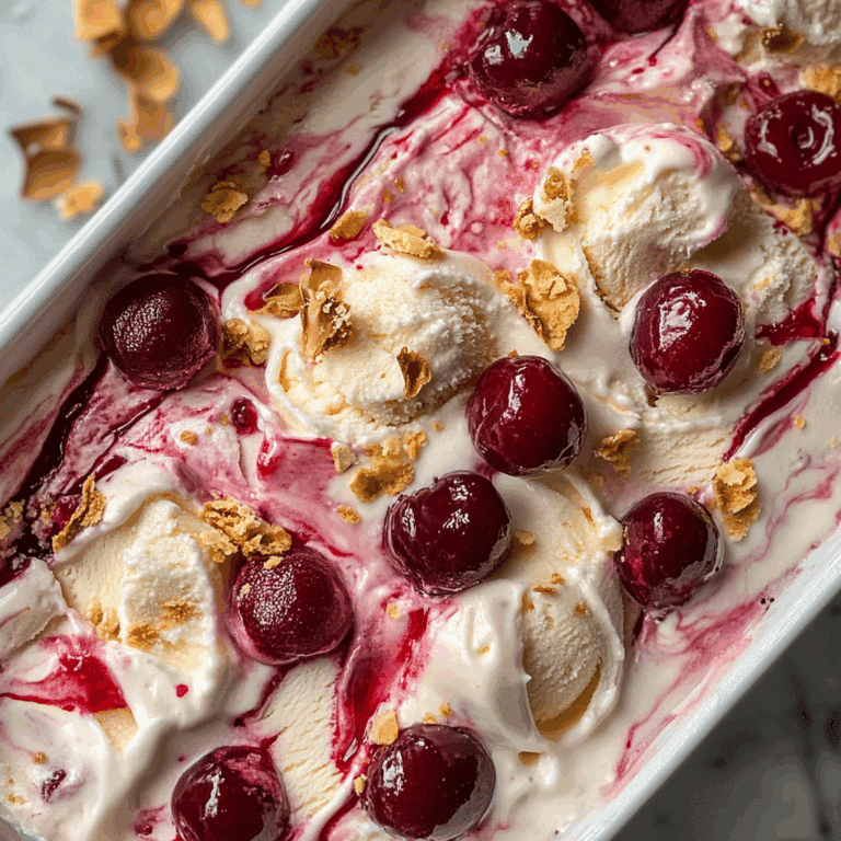 No-Churn Cherry Cheesecake Ice Cream
