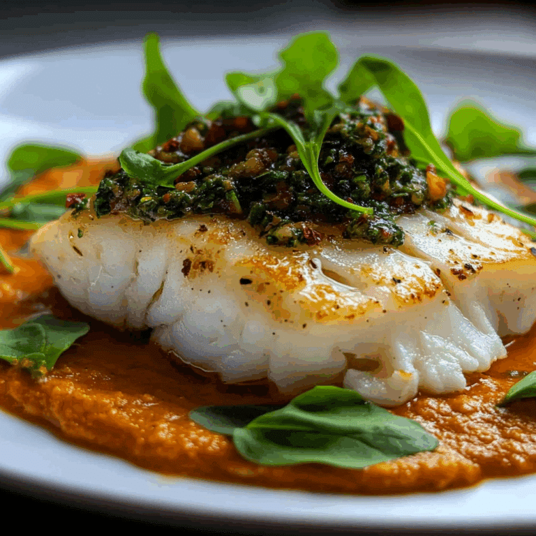 Pan Seared Cod with Romesco Sauce