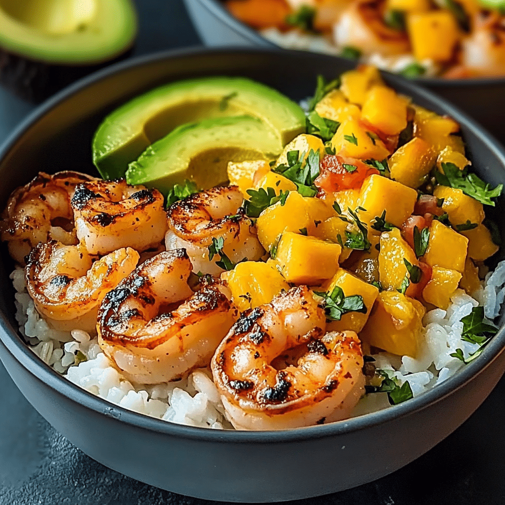 Shrimp & Avocado Bowls with Mango Salsa