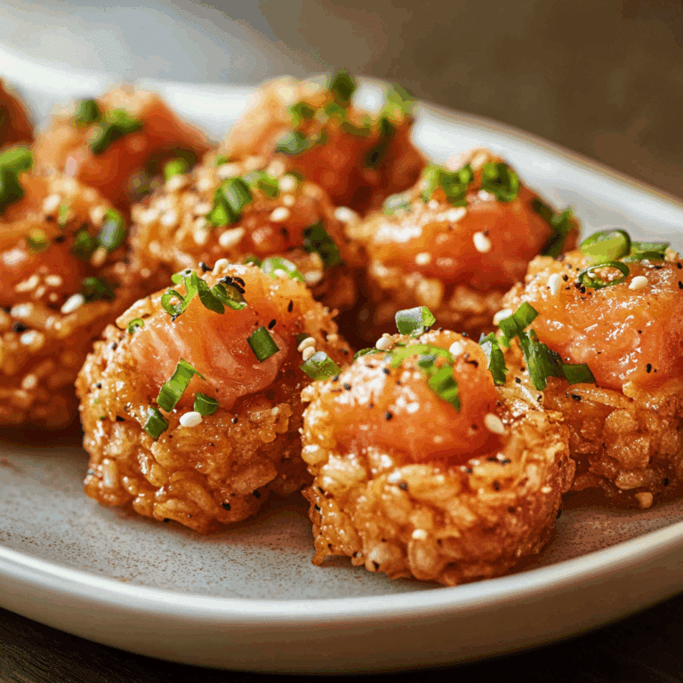 Spicy Salmon Crispy Rice Bites