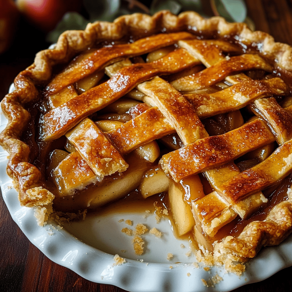Toffee Apple Pie with Vanilla Custard