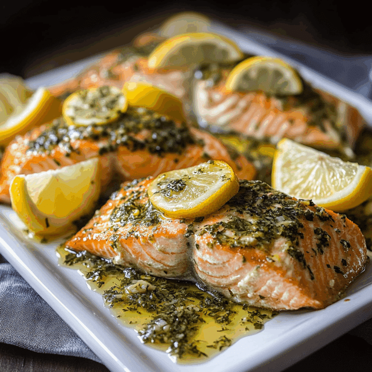 Baked Salmon with Lemon Herb Sauce
