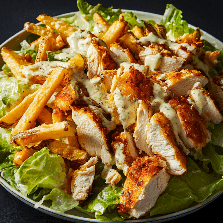 Chicken Caesar Salad with Fries