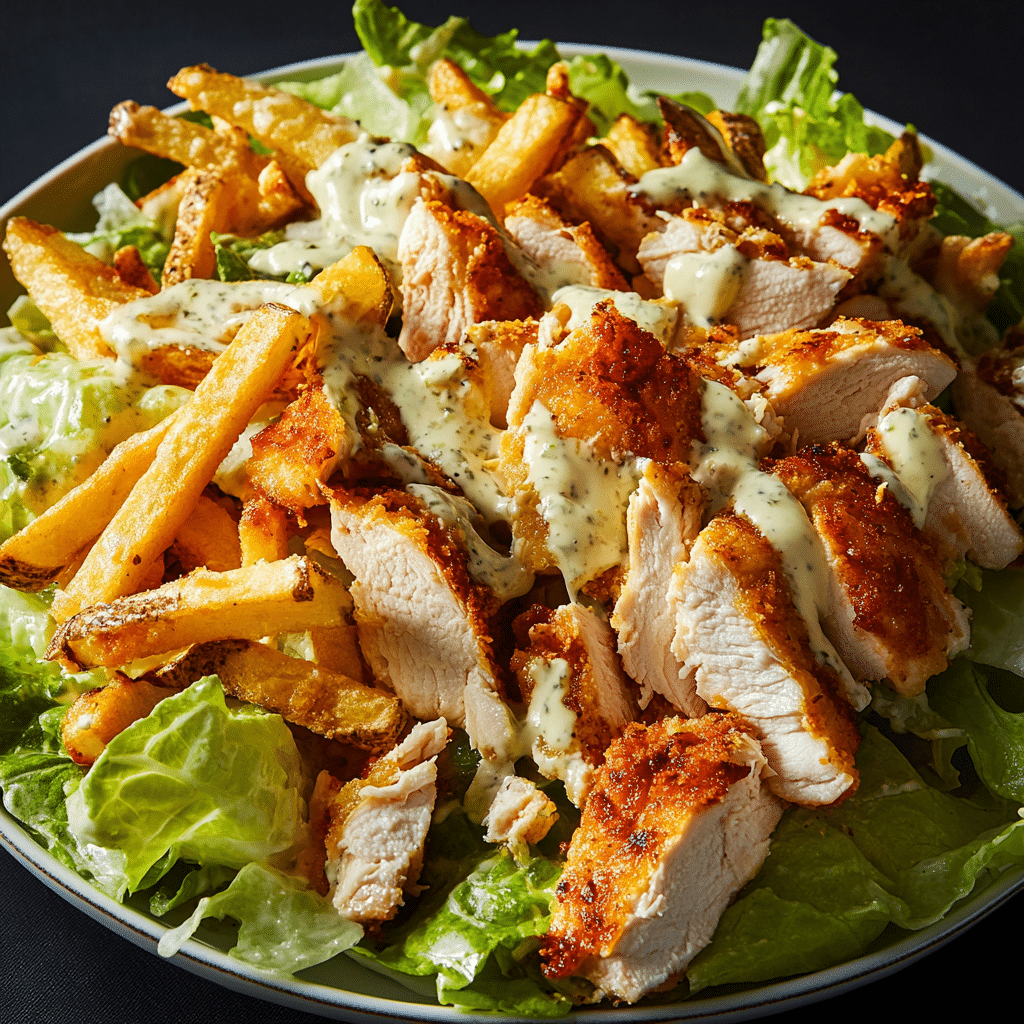 Chicken Caesar Salad with Fries