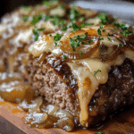 Crockpot Meatloaf with French Onion & Swiss Cheese