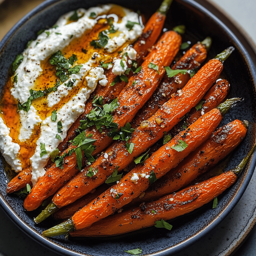 Harissa Maple Carrots with Feta