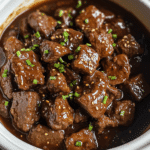 Honey Garlic Beef Cubes Slow Cooker