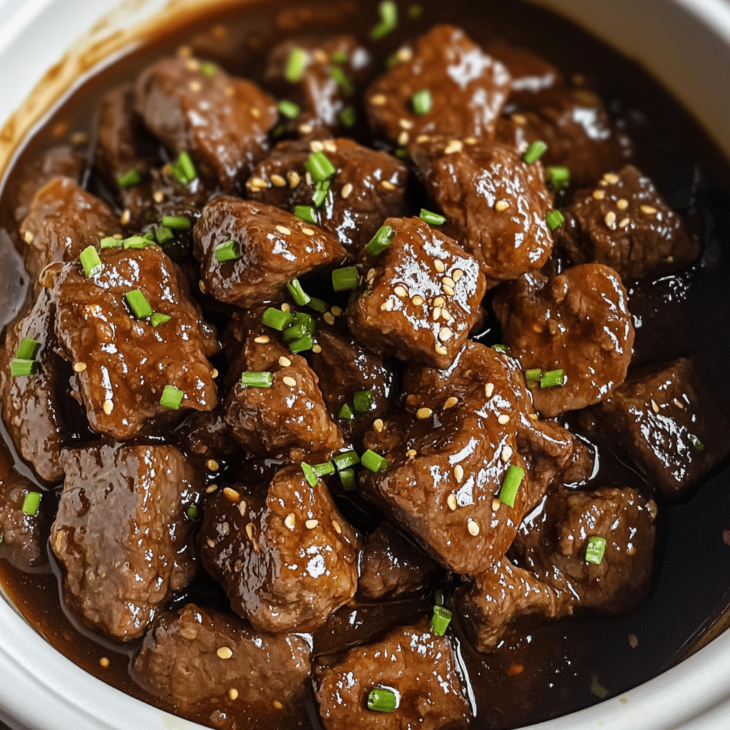 Honey Garlic Beef Cubes Slow Cooker