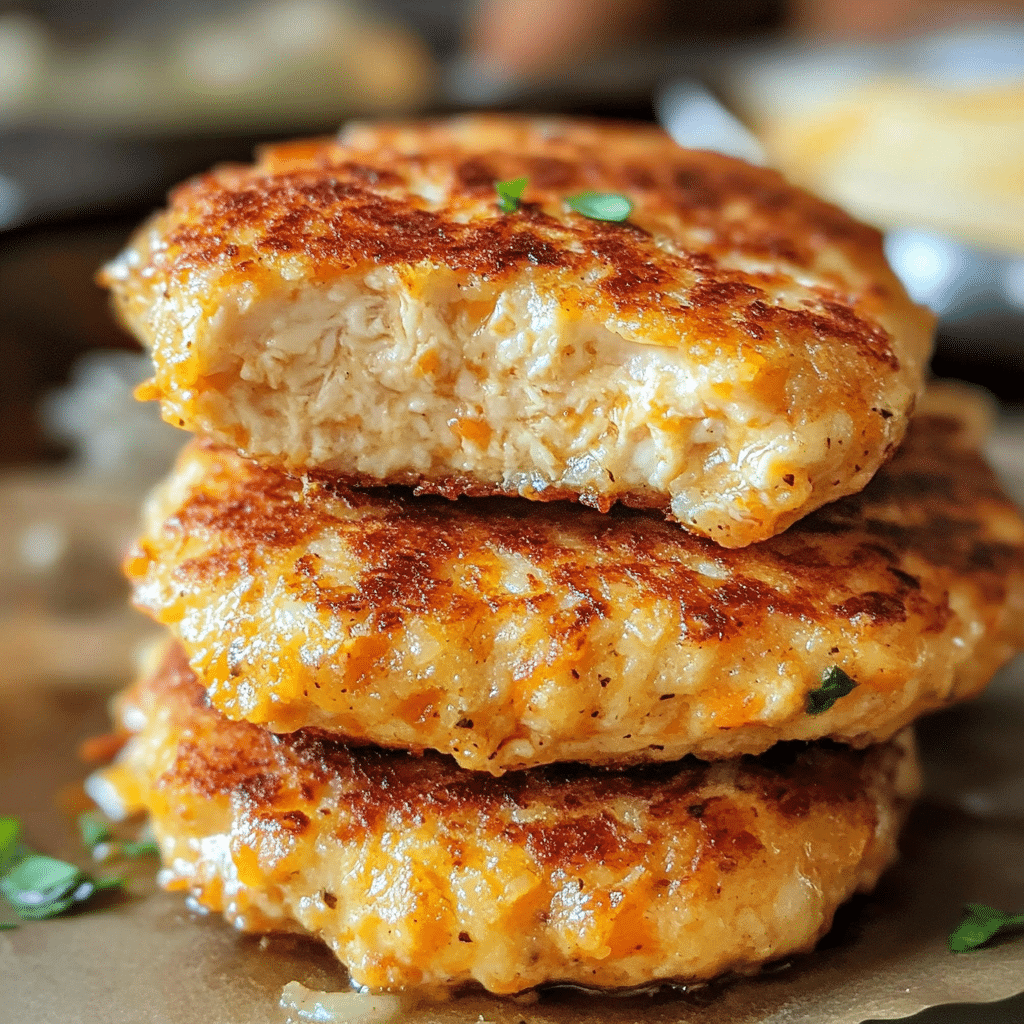 Juicy Cheddar Ranch Chicken Burgers