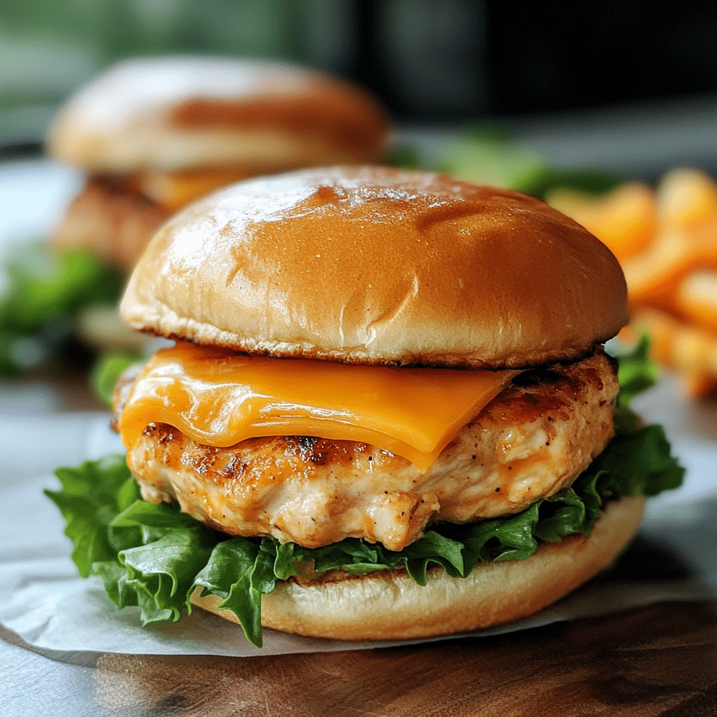 Quick Cheddar Ranch Chicken Burgers