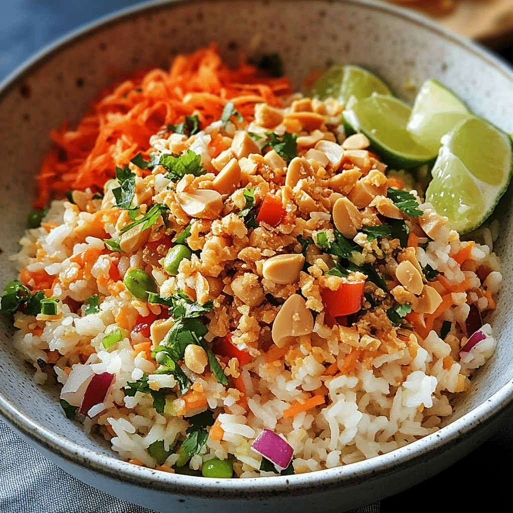 Rice Salad with Peanut Lime Dressing