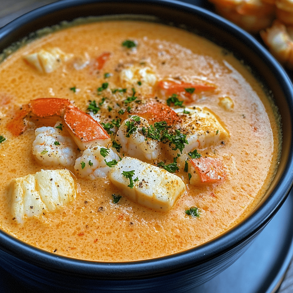 Seafood Bisque with Crab, Shrimp