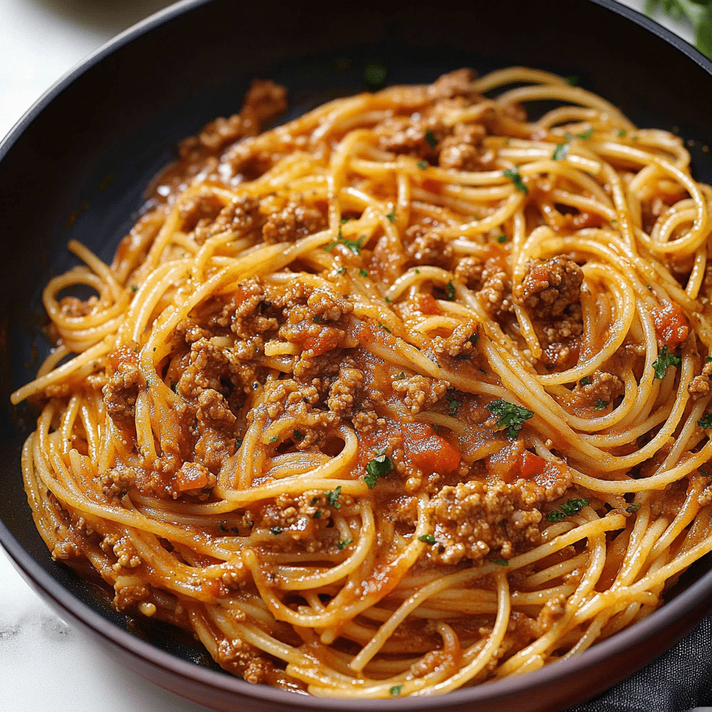 Spaghetti Tacos with Ground Beef