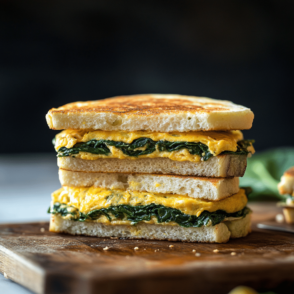 Spinach Egg Breakfast Sandwiches