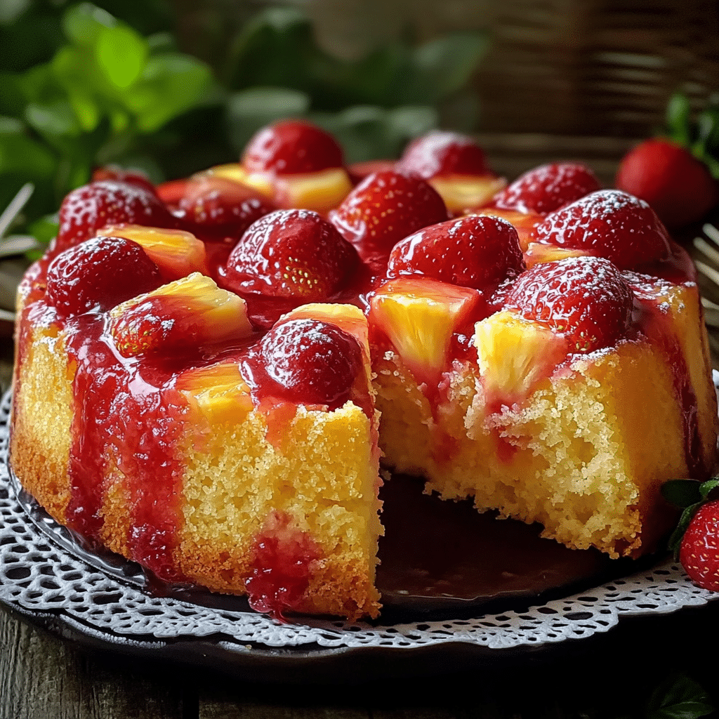 Strawberry Pineapple Pound Cake