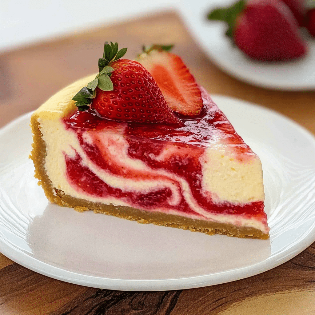 Strawberry Swirl Cheesecake
