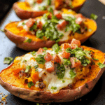 Stuffed Sweet Potato Breakfast Boats