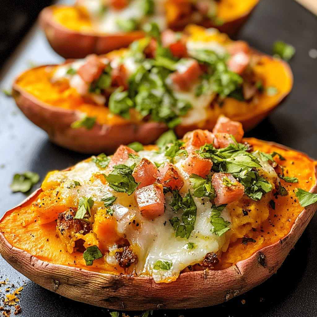 Stuffed Sweet Potato Breakfast Boats