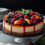Summer Berry Peach Cheesecake