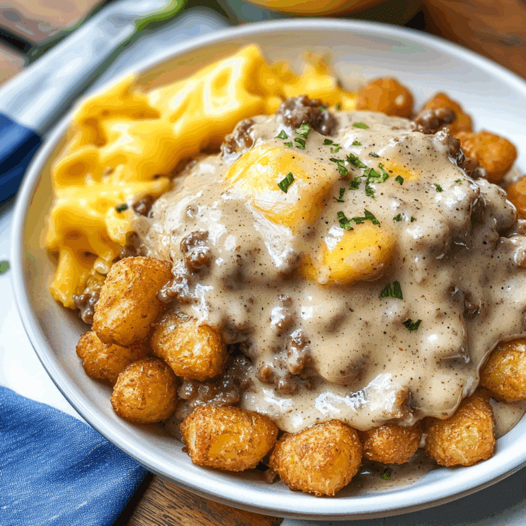 Tater Tot Breakfast Bowl with Sausage Gravy