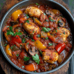 Chicken Cacciatore with Bell Peppers and Mushrooms