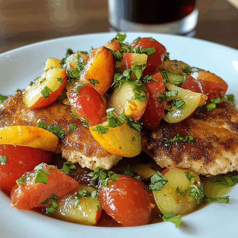 Chicken Cutlets with Tomato & Nectarine Salad