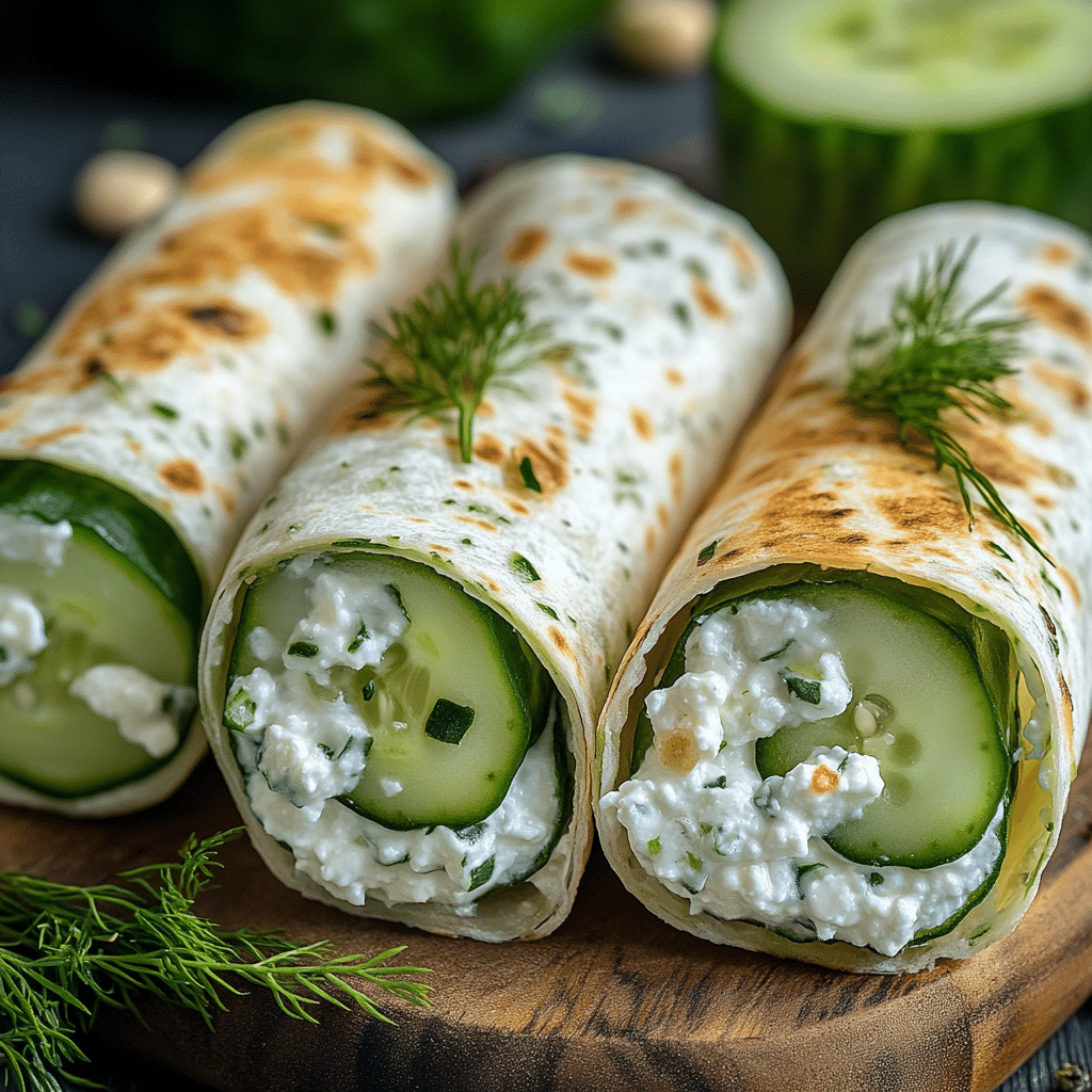 Fresh Cucumber Cottage Cheese Wraps
