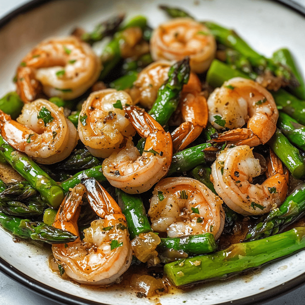 Garlic Shrimp & Asparagus Stir Fry