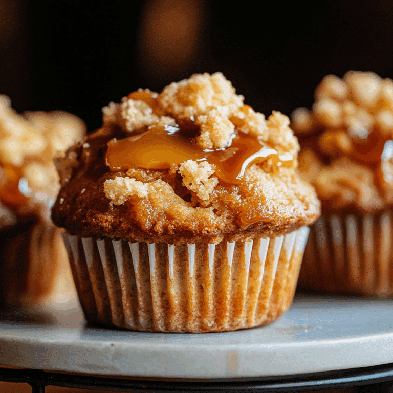 Gooey Caramel Apple Muffins