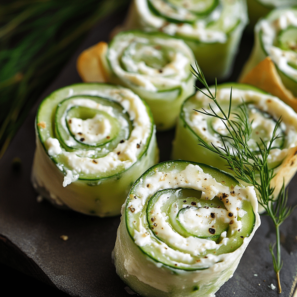 Healthy Cottage Cheese Cucumber Roll-Ups