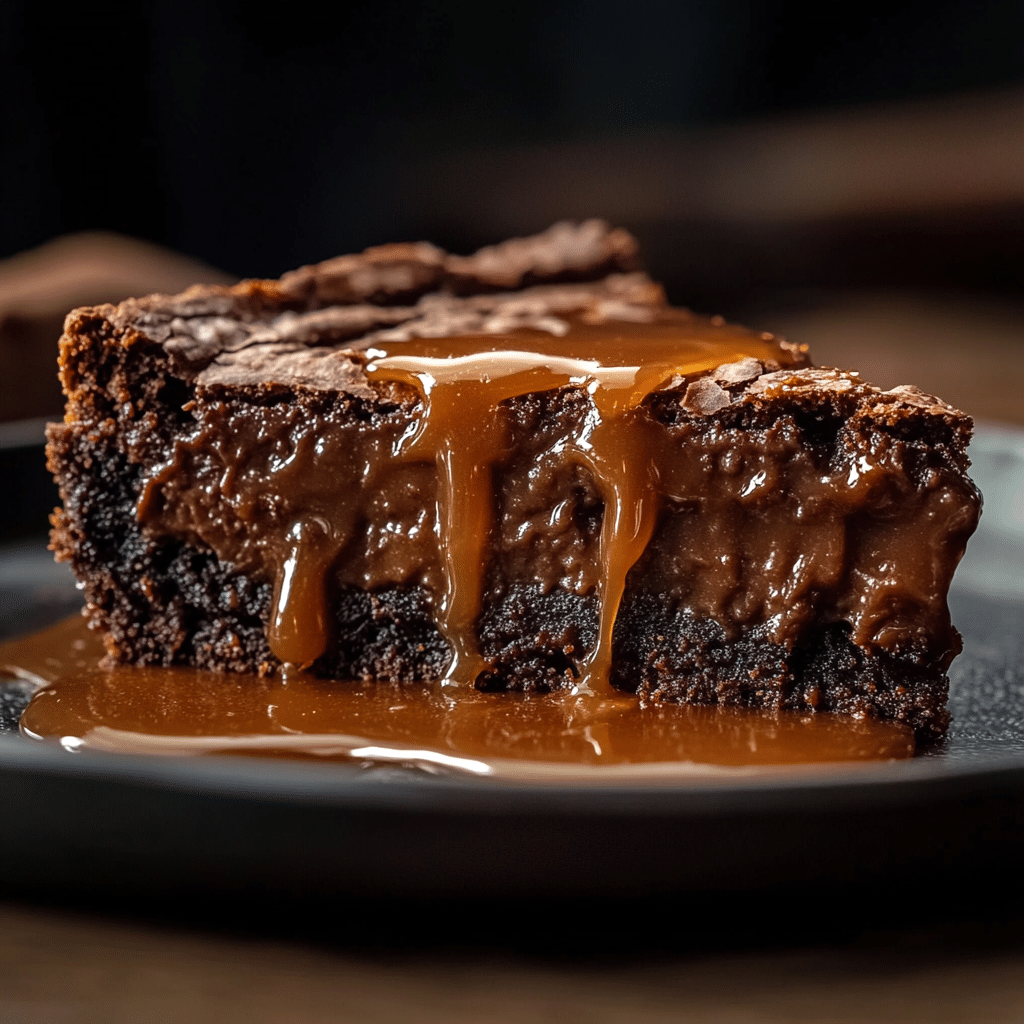 Rich Caramel Brownie Pie