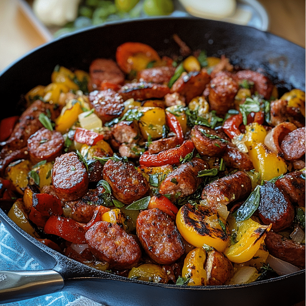 Summer Sausage Skillet with Andouille Sausage