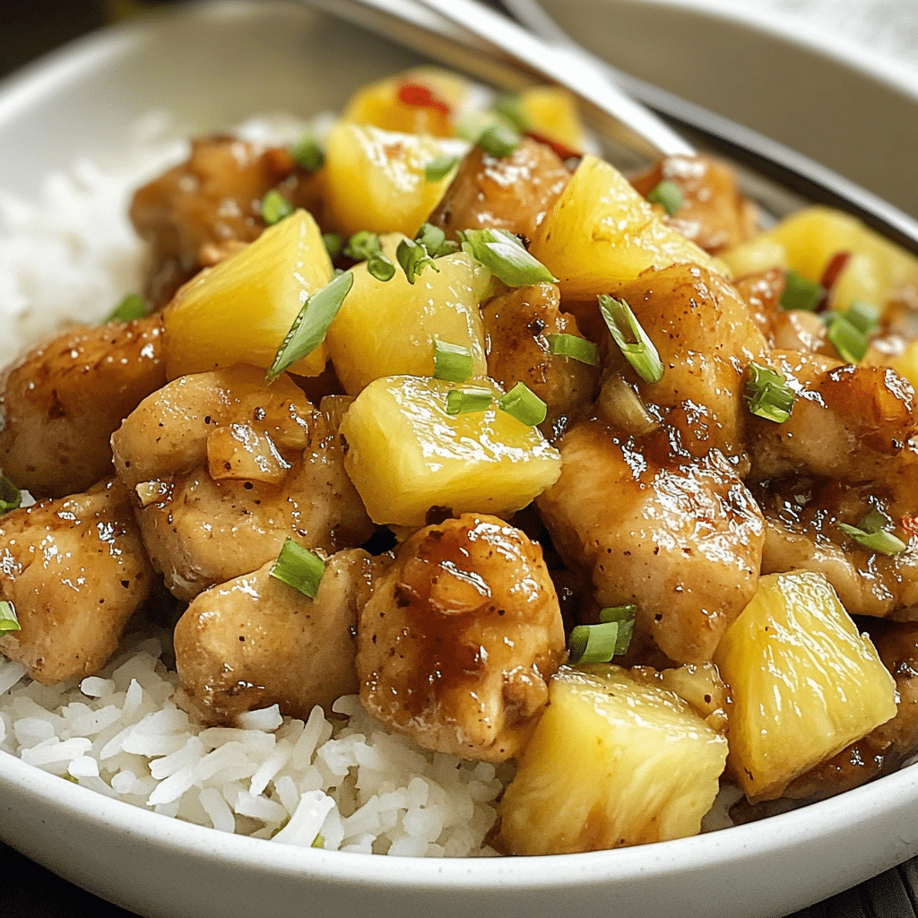 Sweet & Savory Pineapple Chicken with Rice