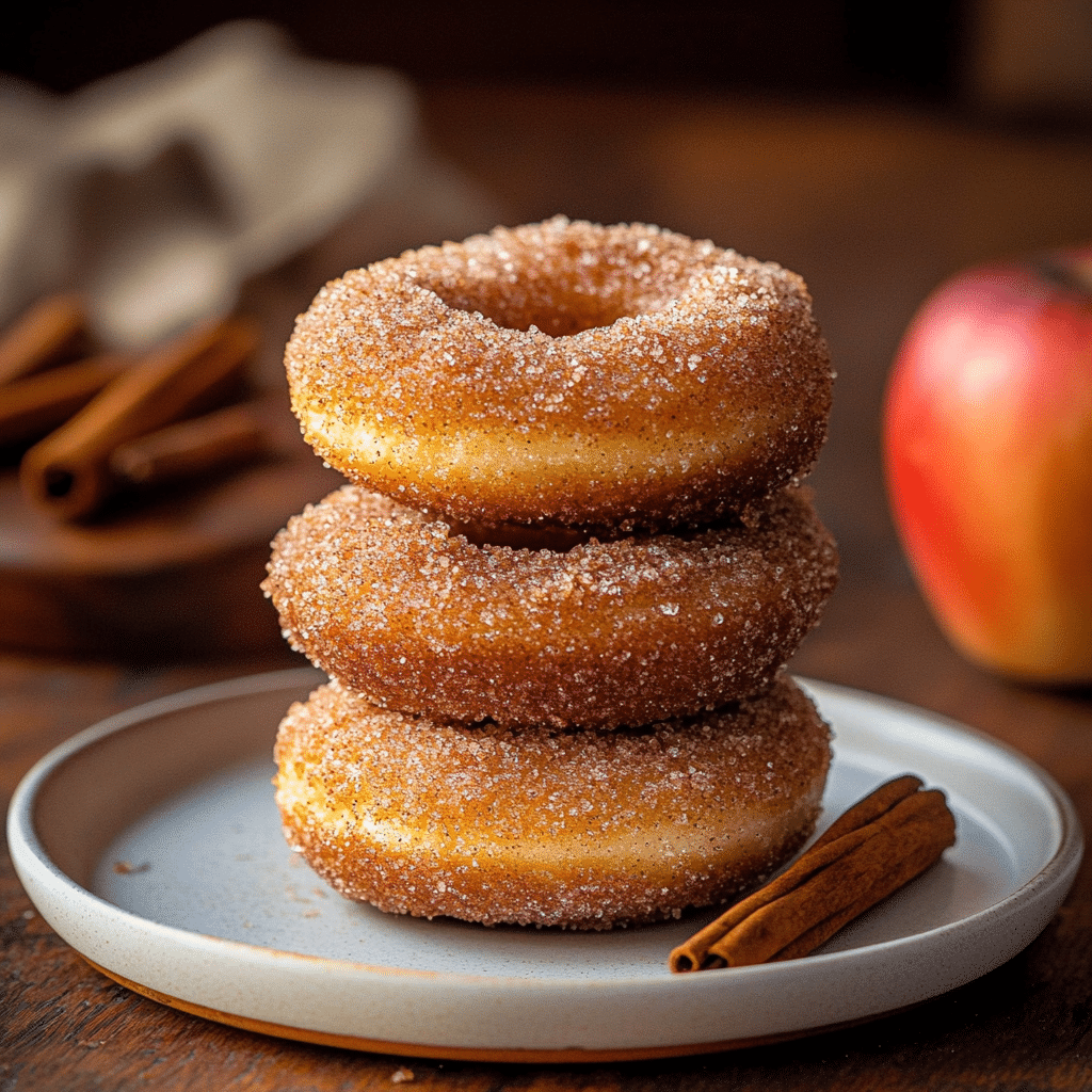 Baked Cinnamon Crunch Apple Cider Doughnuts