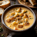 Brie and Cheddar Apple Beer Soup