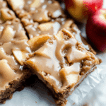Brown Butter Apple Blondies with Cinnamon Maple Glaze