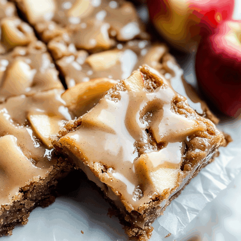 Brown Butter Apple Blondies with Cinnamon Maple Glaze