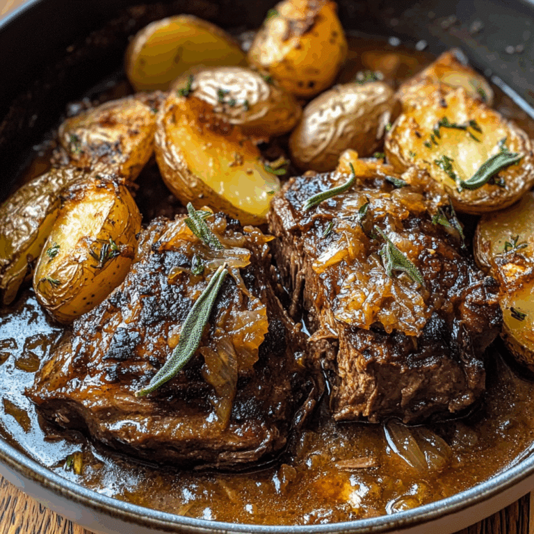 Cider Braised Pot Roast with Crispy Sage Potatoes
