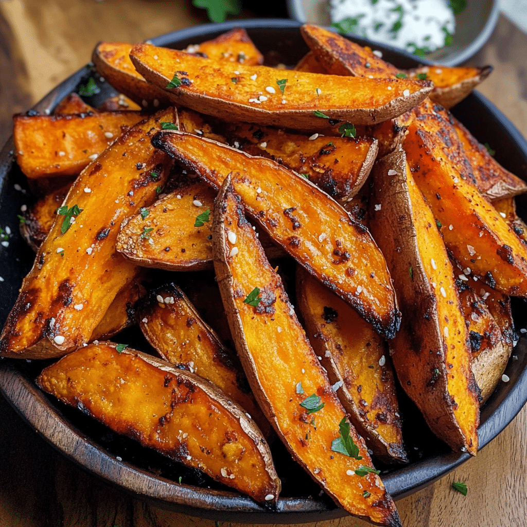 Crispy Air Fried Sweet Potato Wedges Recipe
