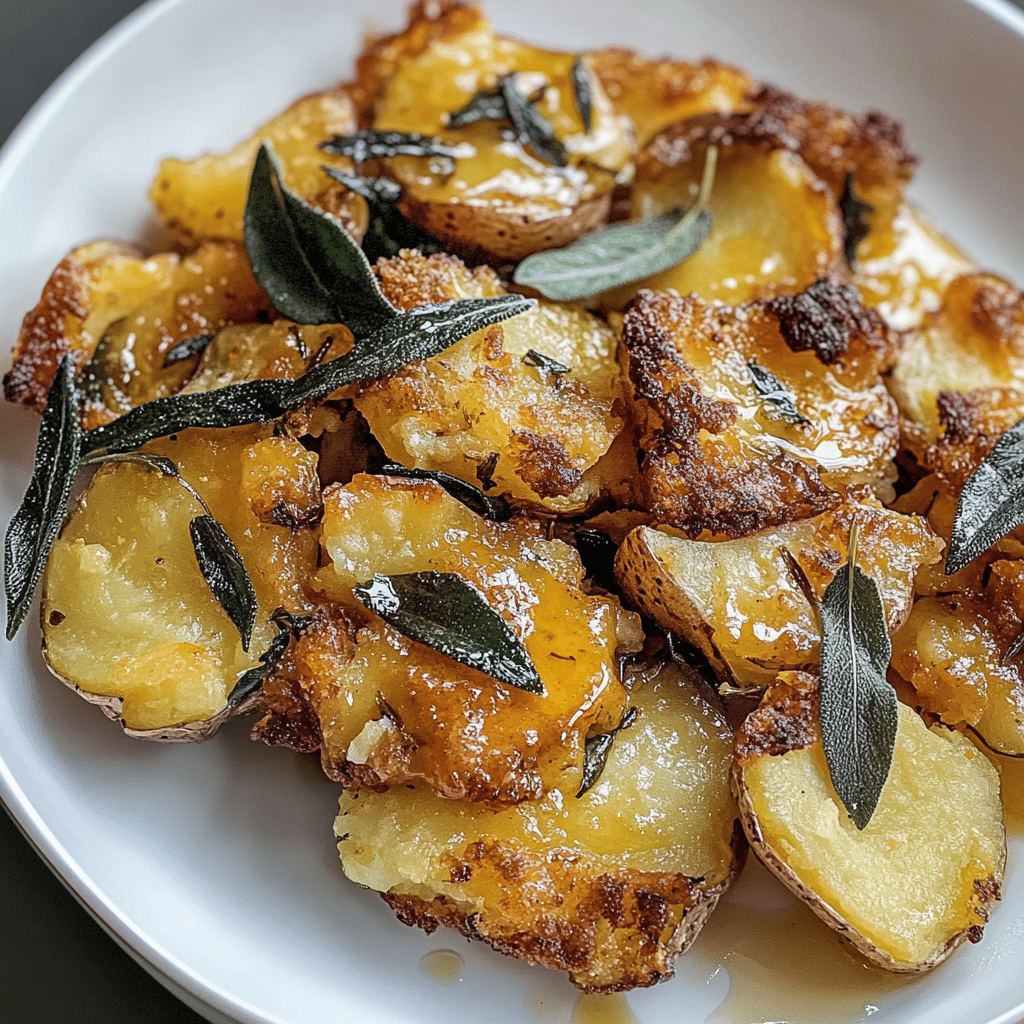 Crispy Brown Butter Sage Smashed Potatoes