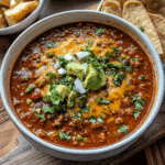 Crockpot Spicy Queso Beef Chili