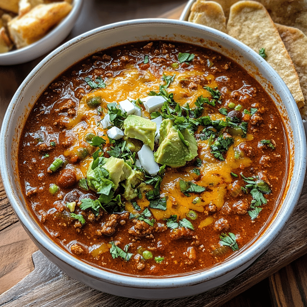 Crockpot Spicy Queso Beef Chili