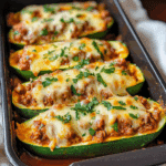 Lasagna Stuffed Zucchini Boats