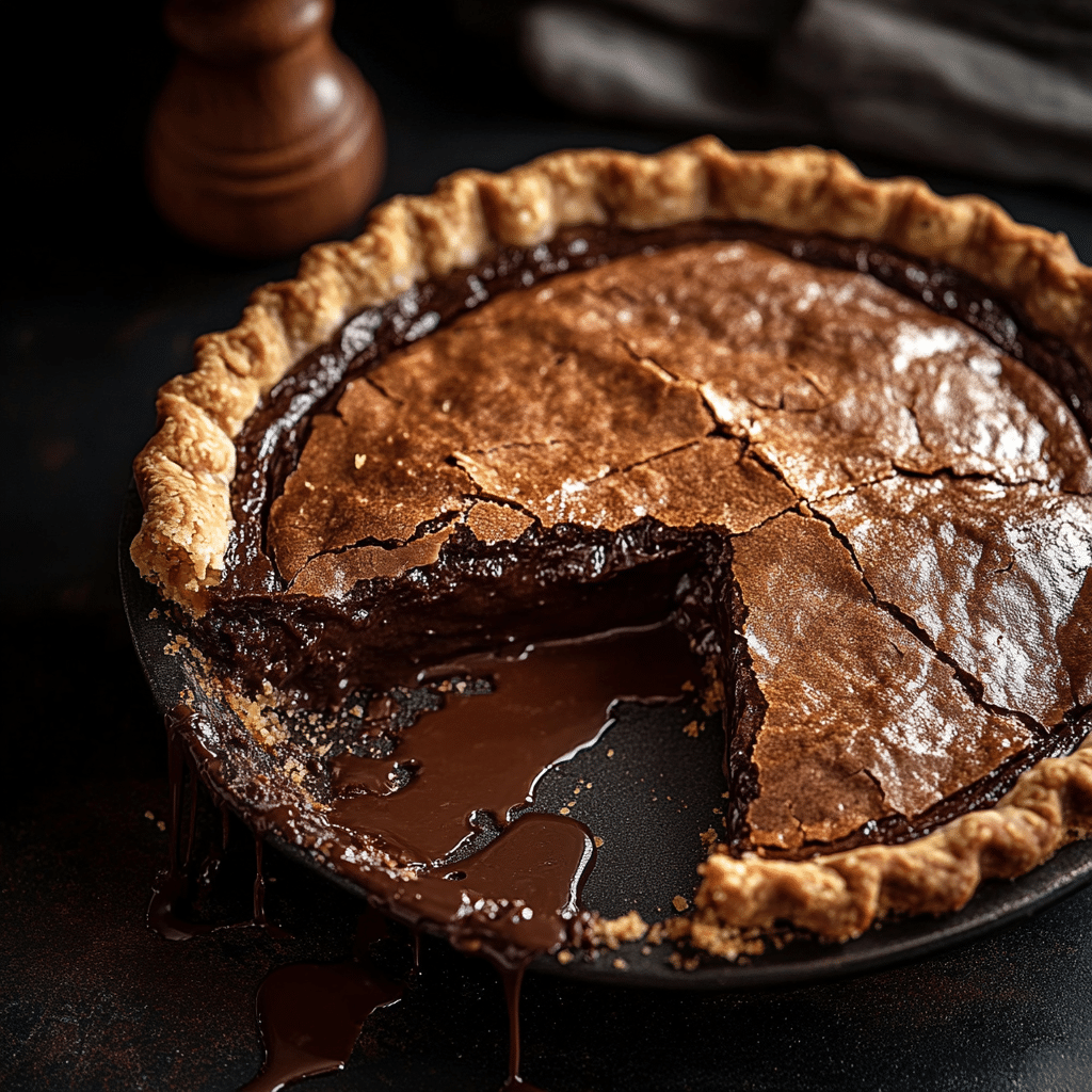 Molten Chocolate Crackle Pie
