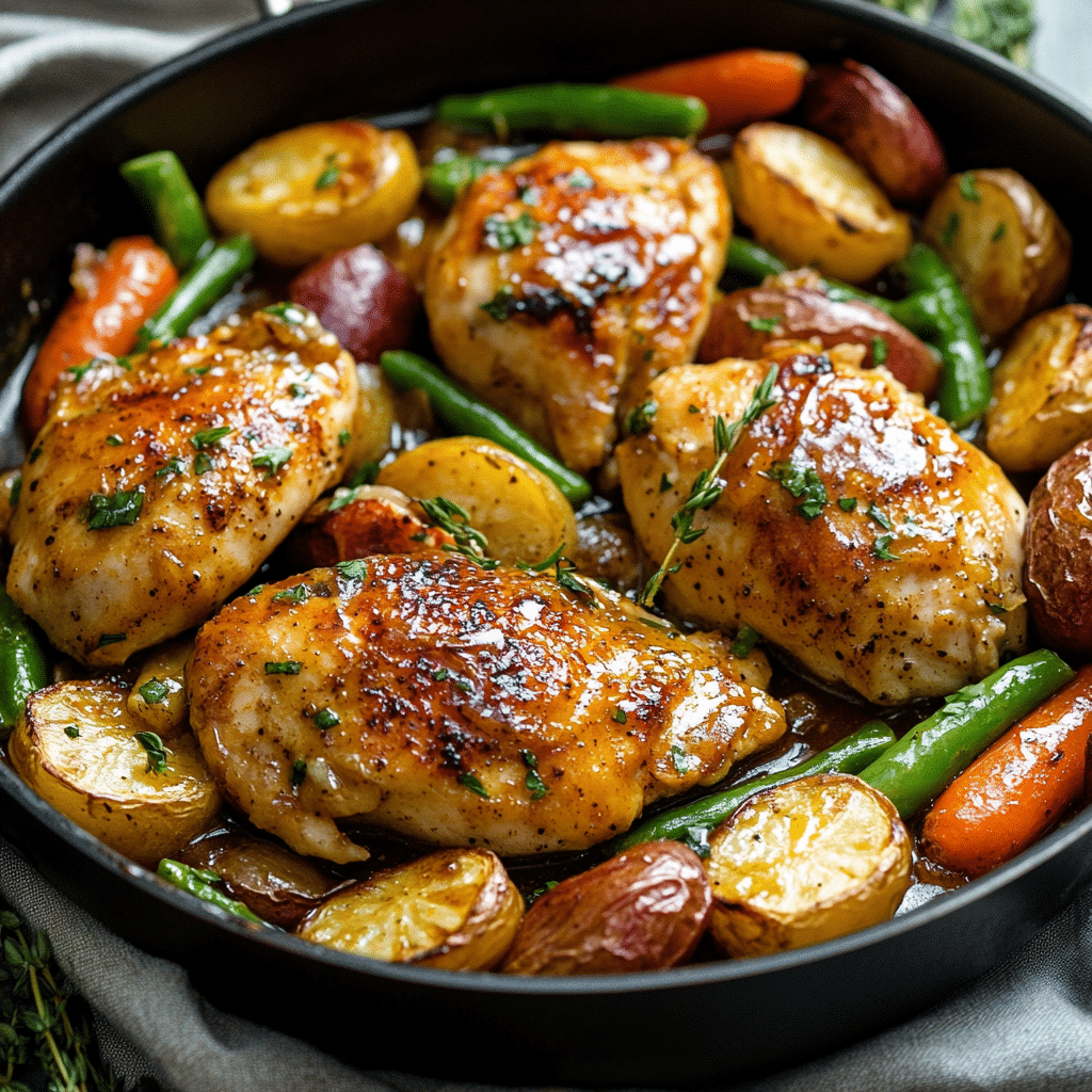 One-Pan Honey Mustard Chicken and Vegetables